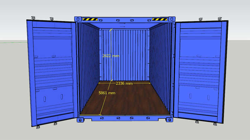 Kích thuoc container 20 feet